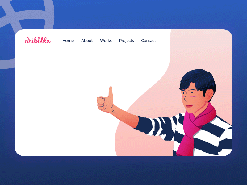 hello dribbble animation design flat illustration minimal ui vector web