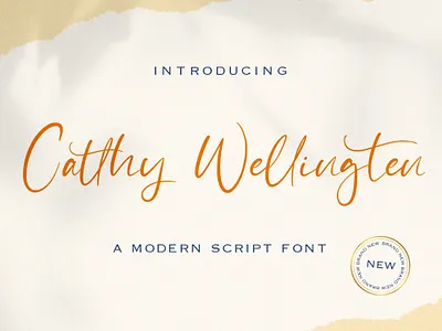 Catthy Wellingten - Modern Script Font calligraphy casual elegant feminime handdrawn handlettering handwritten ligature logotype lovely luxury modern signature stylish whimsical
