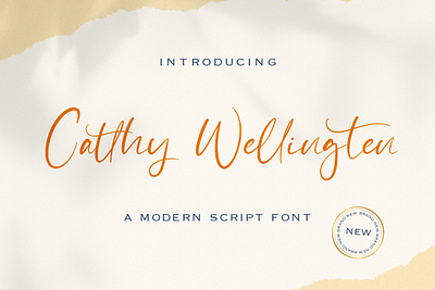 Catthy Wellingten - Modern Script Font calligraphy casual elegant feminime handdrawn handlettering handwritten ligature logotype lovely luxury modern signature stylish whimsical