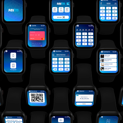 App Redesign for Paytm | Apple smart watch darkmode design illustration payment paytm smartwatch typography ui ux