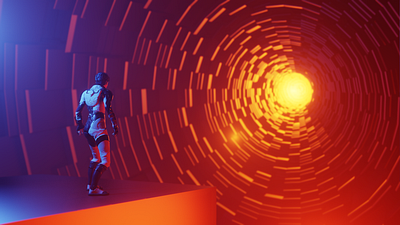 Space Portal 3d blender blender3d orange scifi space