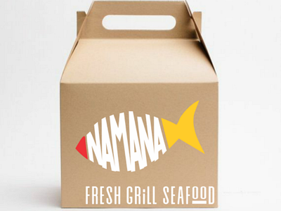 NAMANA seafood box packaging logo restaurant