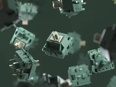 Protozoa Moss Switch 3d 3d art c4d cinema4d hardware keyboard keys mechanical octane render rendering texture