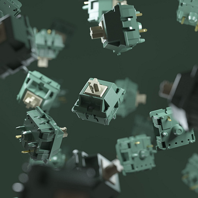 Protozoa Moss Switch 3d 3d art c4d cinema4d hardware keyboard keys mechanical octane render rendering texture