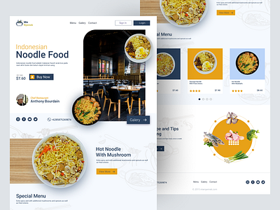 Web Design Noodle Food Indonesian figma figmadesign food food and drink food app food illustration food website foodie interface noodle ui uiux ux web webapp webapp design website concept websites xd