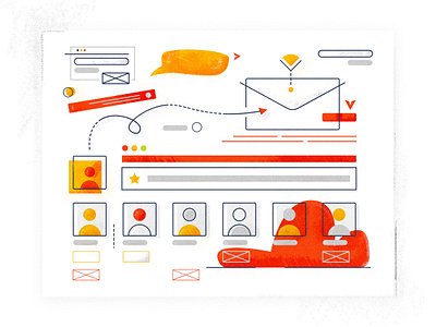 Send Email Illustration animation app branding cool design digital doodle elements illustration illustrator interface minimal product product design texture ui user ux vector website