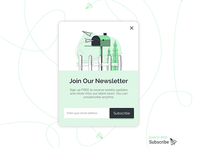 Daily UI 026 Subscribe daily ui 026 dailyui dailyui026 newsletter popup subscribe subscribe form subscription ui uidesign uiux ux webdesign