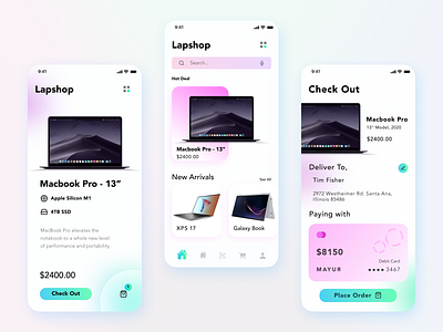 Lapshop - A modern and dedicated laptop online store adobe illustrator adobe photoshop adobe xd app design branding design figma ui ui design user experience ux