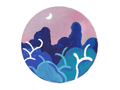 Sunset 90s acrylic art artist creative digitalart doodle draw drawing dribbble illustration inspiration nature paint painting summer vibe