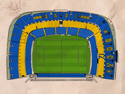 La Bombonera argentina design draw football illustration sport