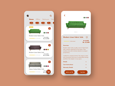 Furniture App UI app branding creative design furniture app graphics design illustration ui ui design uidesign ux