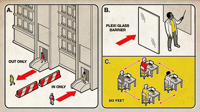 Social Distancing digital editorial education folioart illustration infographic isometric line son of alan