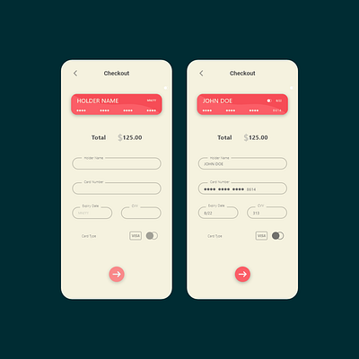 Credit Card Checkout Page | DailyUI #2 app design minimal mobile ui