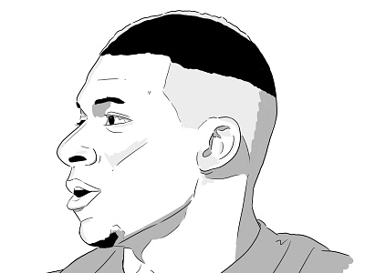 Mbappé art draw football french illustration paris psg sport wip