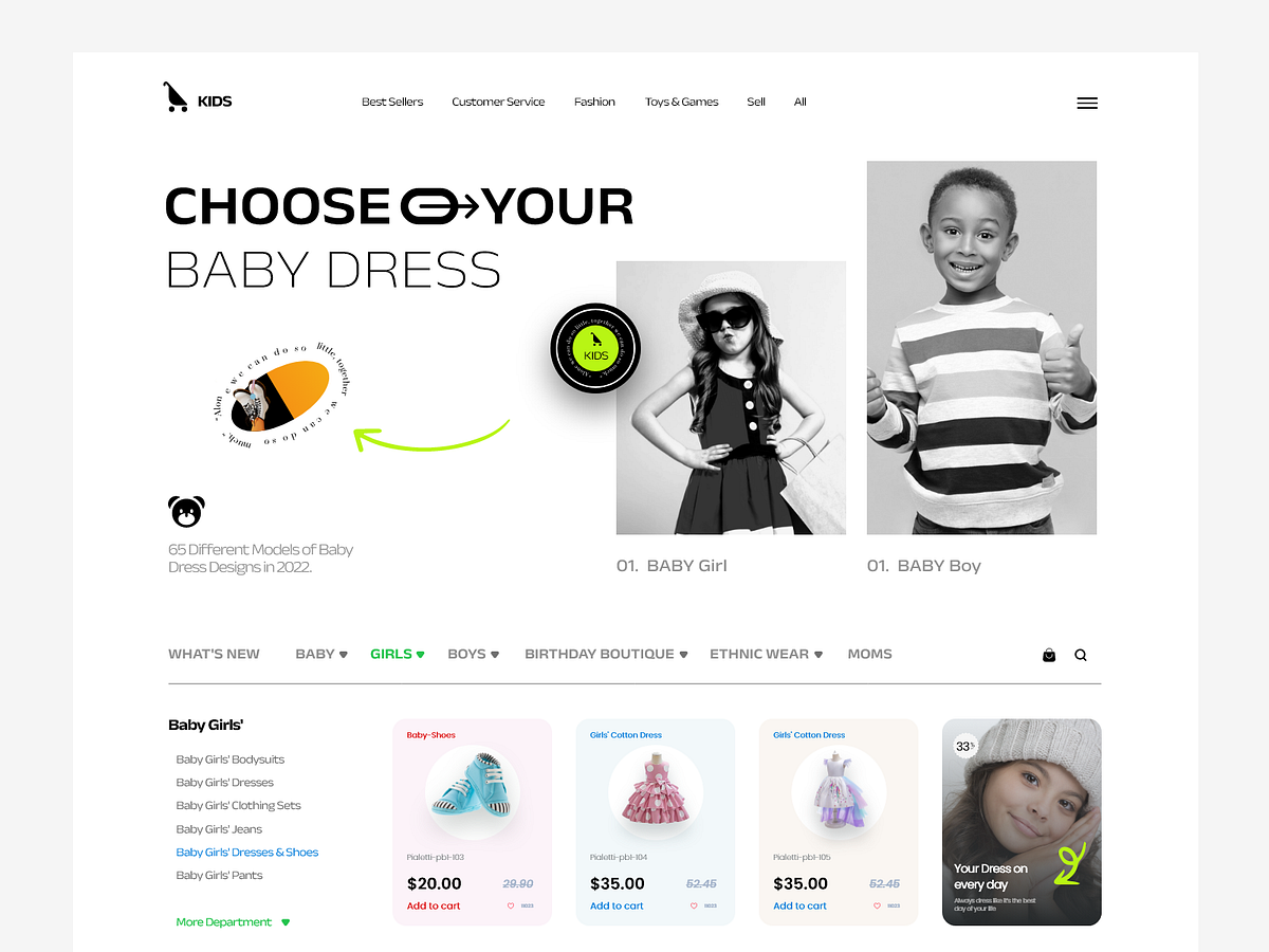 site Baby shop by Masud Rana on Dribbble