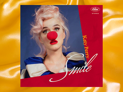 Katy Perry - Smile - Album Art Concept 1 blue circus clown concept lettering lockup red retro typography vintage