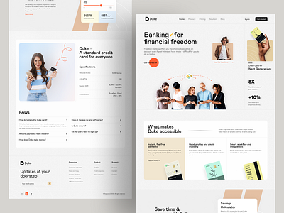 Duke - Finance Management Web banking debit card finance fintech funds insurance investment landing page minimal money money management money transfer payment product design transfer payment ui design uiux web design website