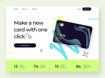 Bank Card Landing Page animation animation bank bank card bank finance banking banking landing page card finance financial fintech fintech landing fintech website hero section home page landing page web web design website