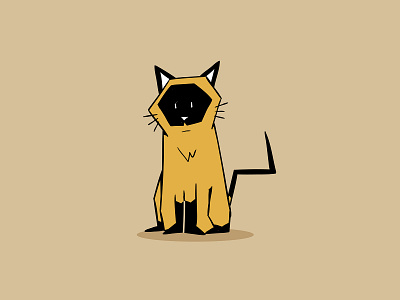 siamese cat cute geometric kitten kitty siamese