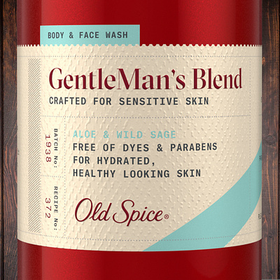 Old Spice Gentleman's Blend body wash branding label packaging soap typography