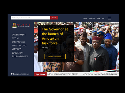 Redesign - Oyo State branding creative design design governor landing page material minimal states ui ux vector web