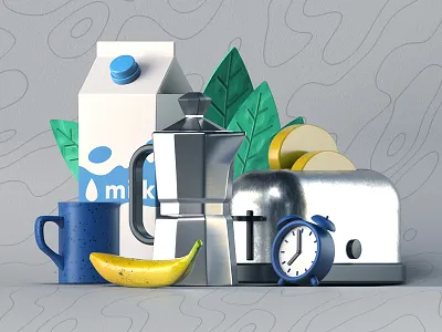 Sweet Morning 3d c4d cinema4d design illustration motiongraphics redshift redshift3d