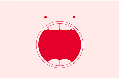 Big Mouth character clean face flat illustration line minimal mouth teeth