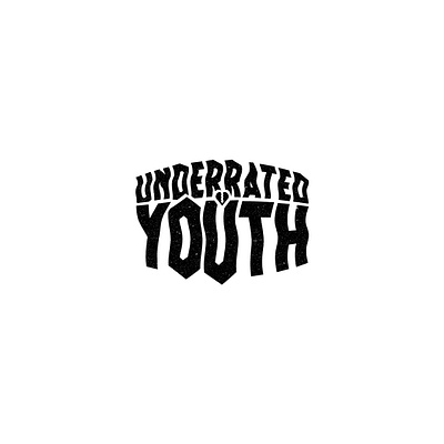 Underrated Youth | Logo Design 2d adobe illustrator badge black brand identity branding concept flat lettering logotype minimalist music type typography