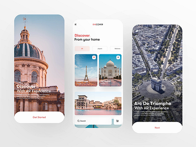 Travel AR App 🌉 animation app app ui branding clean design icon illustration letter logo travel travel app ui ui ux ui design uiux ux web web design website