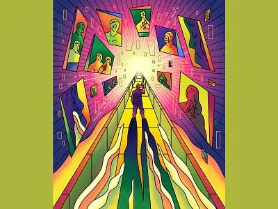 The Changing Face of Death affinity designer art direction color colour death editorial editorial art editorial illustration editorial illustrator graphic illustration live streaming tech technology vector