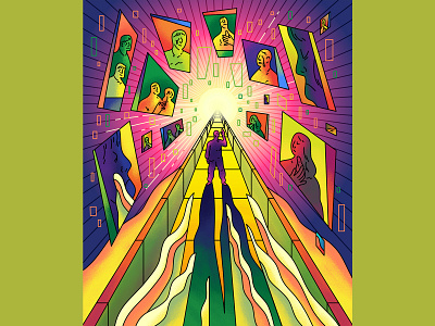 The Changing Face of Death affinity designer art direction color colour death editorial editorial art editorial illustration editorial illustrator graphic illustration live streaming tech technology vector