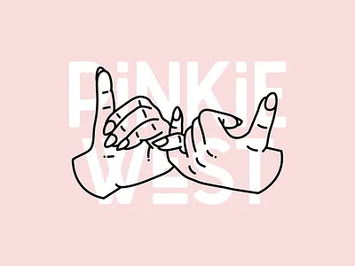 Pinkie West Salon Illustrations brand branding hair hairstyle linework logo pinkie west salon samclarkedesign