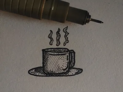 A glass of coffee coffe shop coffee design design logo drawing drink food hand drawn icon illustration logo minimalist