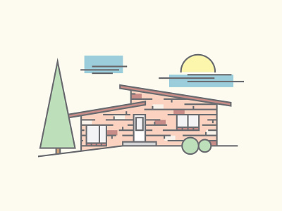 Homestead homestead house mid century modern vector