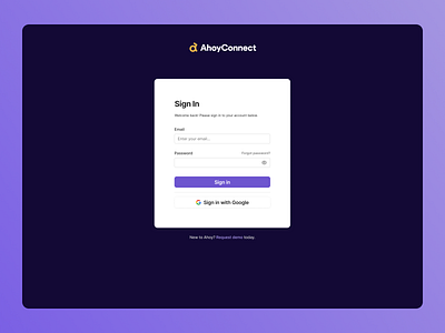 Sign In & External Views explorations confirmation explorations figma forgot password minimal purple saas sign in ui violet web