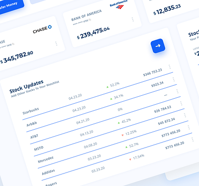 Bank Dashboard Closeup 3 app bank bank card banking button design card design cards ui design icon landing patterns stocks table ui ux web
