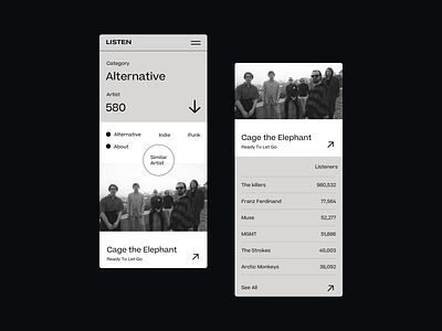 Listen listen mobile mobile app mobile app design mobile design mobile ui music player players responsive song