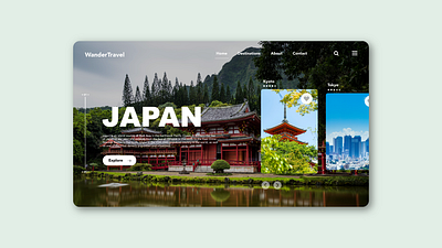 travel landing page daily ui dailyuichallenge design japan travel traveling ui ui design uidaily uidailychallenge uidesign uiux ux website website design