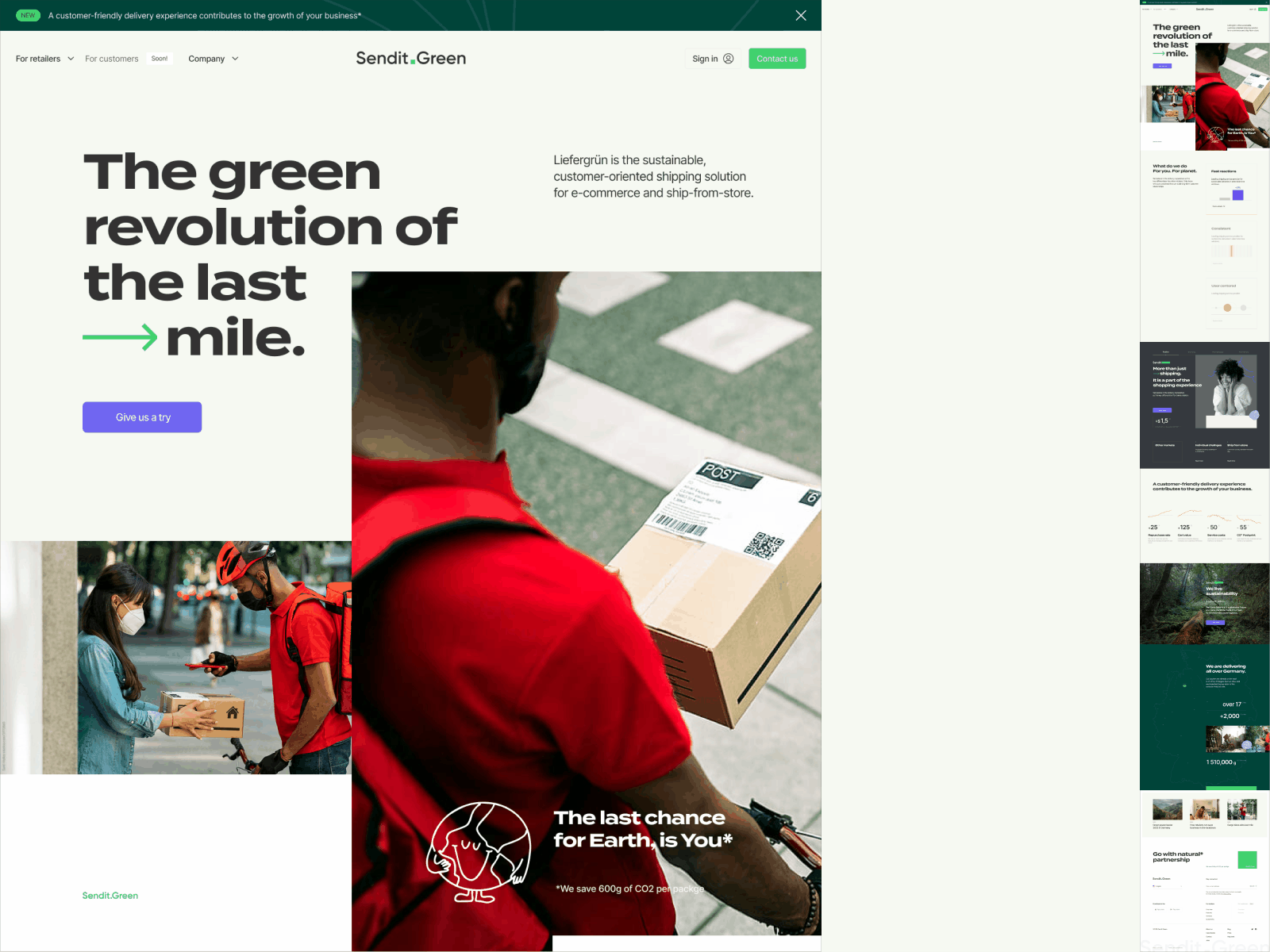 LieferGrün delivery green energy ui website zero emission