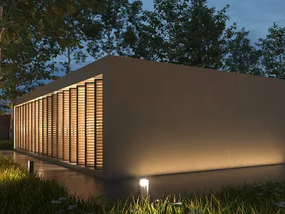 Forest House 3d render architecture archviz cgi exterior exterior night render house modern villa render visualization