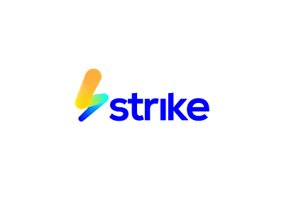 strike bolt gradient lighting logo mark minimal modern strike thunder