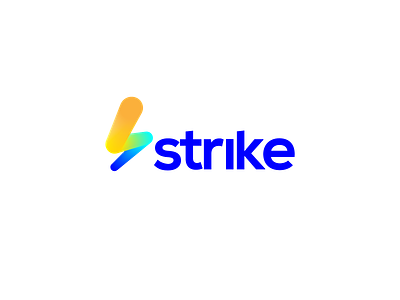 strike bolt gradient lighting logo mark minimal modern strike thunder
