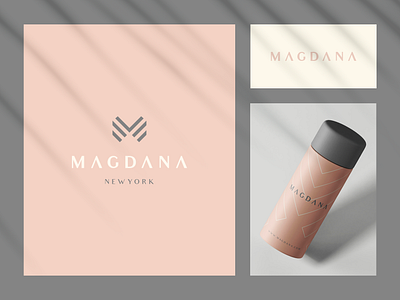 Magdana Branding apparel boutique branding clever clothing elegant fashion female identity letter logo luxury m monogram nature packaging perfume pink premuim