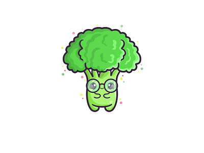 Broccoli may be cute branding broccoli character cute cute art design digitalart food food and drink illustration kawaii logo vegetable veggie