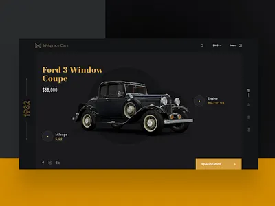 Classic and Exotic Car Landing page dark design exotic gold luxurious luxury luxury car product design ui uidesign userexperiencedesign userinterface ux uxui web website design