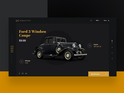 Classic and Exotic Car Landing page dark design exotic gold luxurious luxury luxury car product design ui uidesign userexperiencedesign userinterface ux uxui web website design
