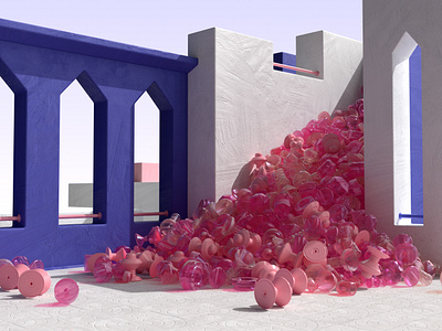 Falling Vases 3d architecture cg design illustration