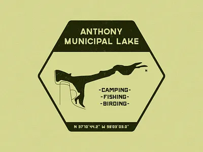 Anthony Municipal Lake Patch campground patch typography vector vintage