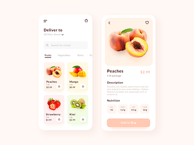 Grocery Delivery app design dailyui food delivery food delivery service fruits grocery delivery healthy food mobile design produce ui ui design