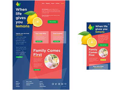 Life Insurance design desktop landing page landing page concept landingpage lemon life insurance mobile ui ux